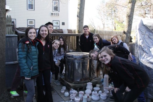 Clay Students at the raku firing.