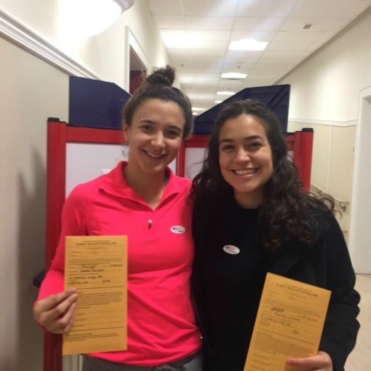 sisters Isabella and Alejandra Narvaez voting in their first presidential election