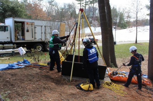 Norfolk County Technical Rescue Team Drill at Wellesley College