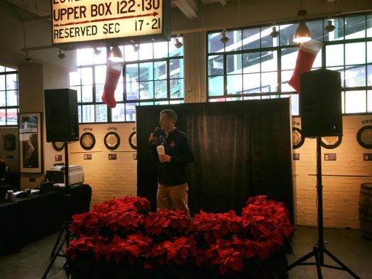 Red Sox President Sam Kennedy at 2015 Christmas at Fenway event