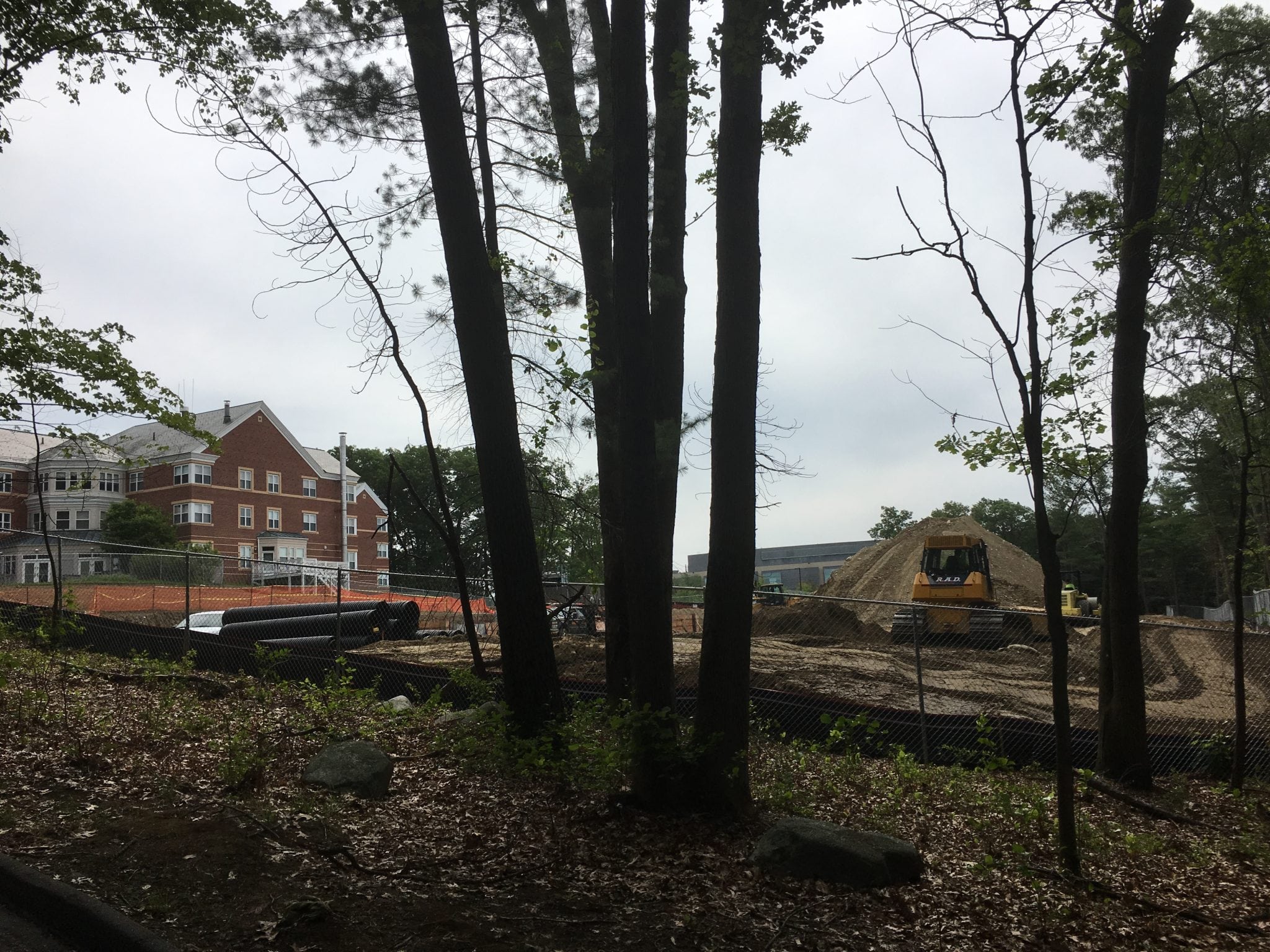 Babson tennis court construction