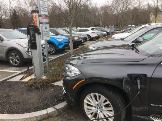 Electric car charging station, Wellesley Whole Foods