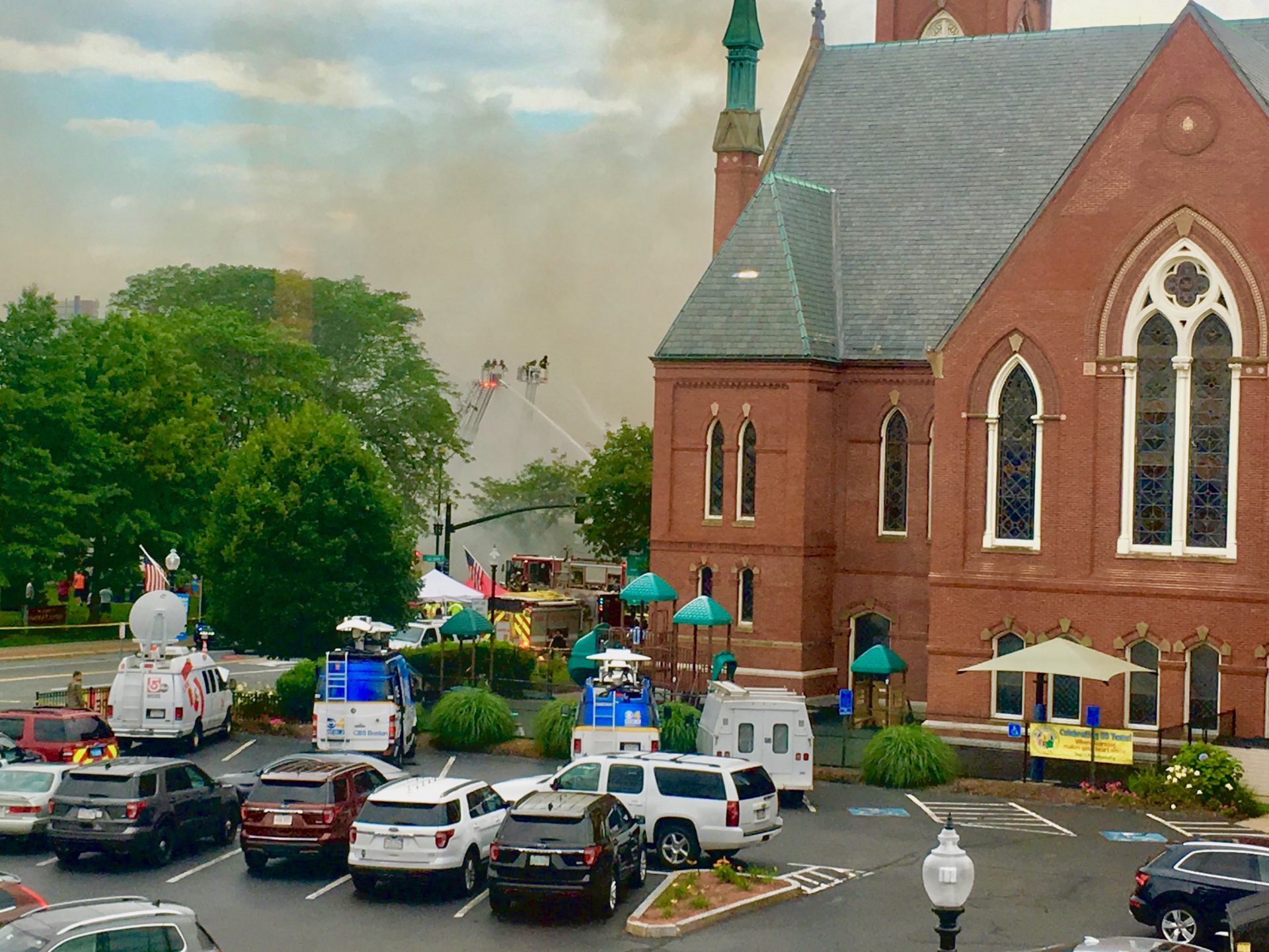 Natick fire, near Wellesley
