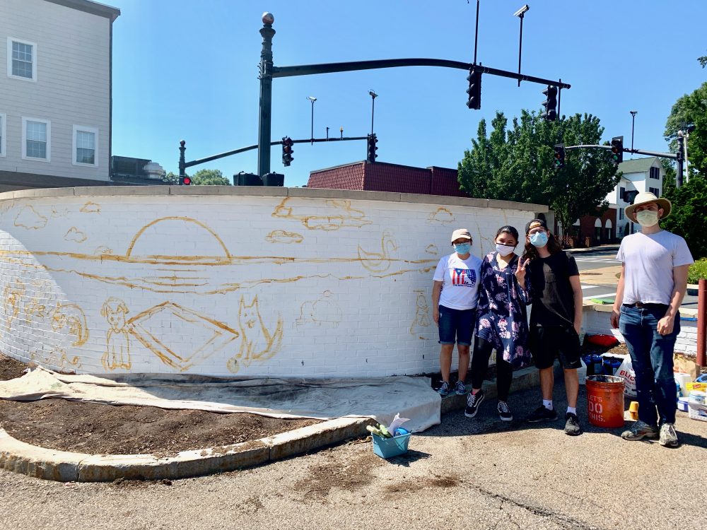 Linden Square, Wellesley, mural