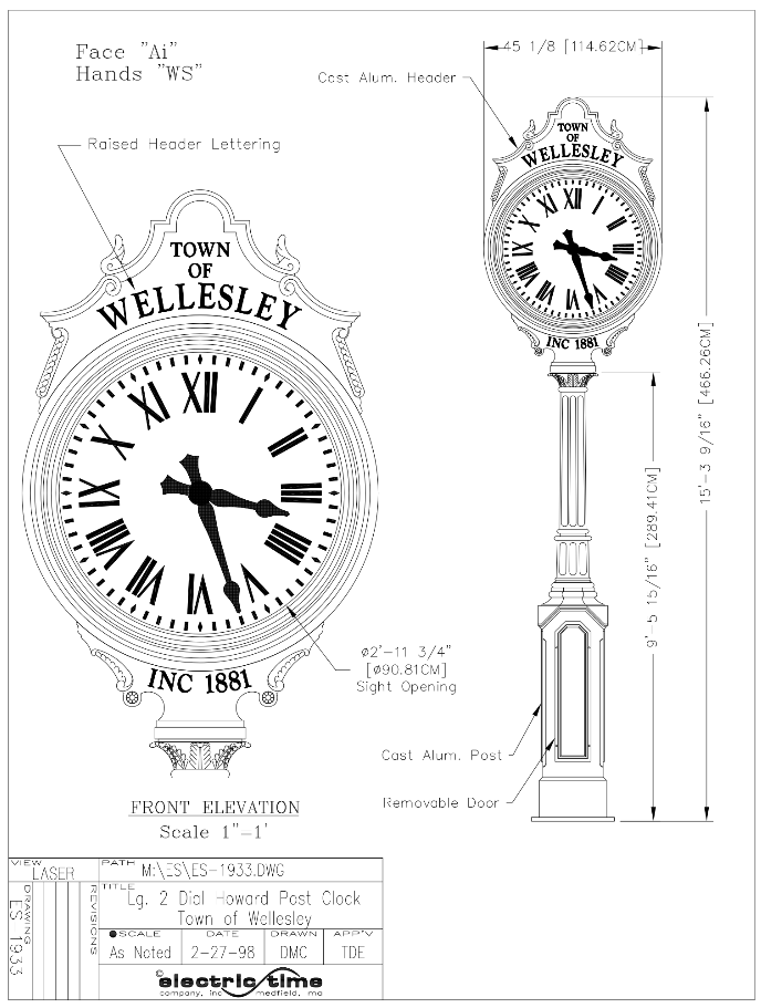 electric clock drawing