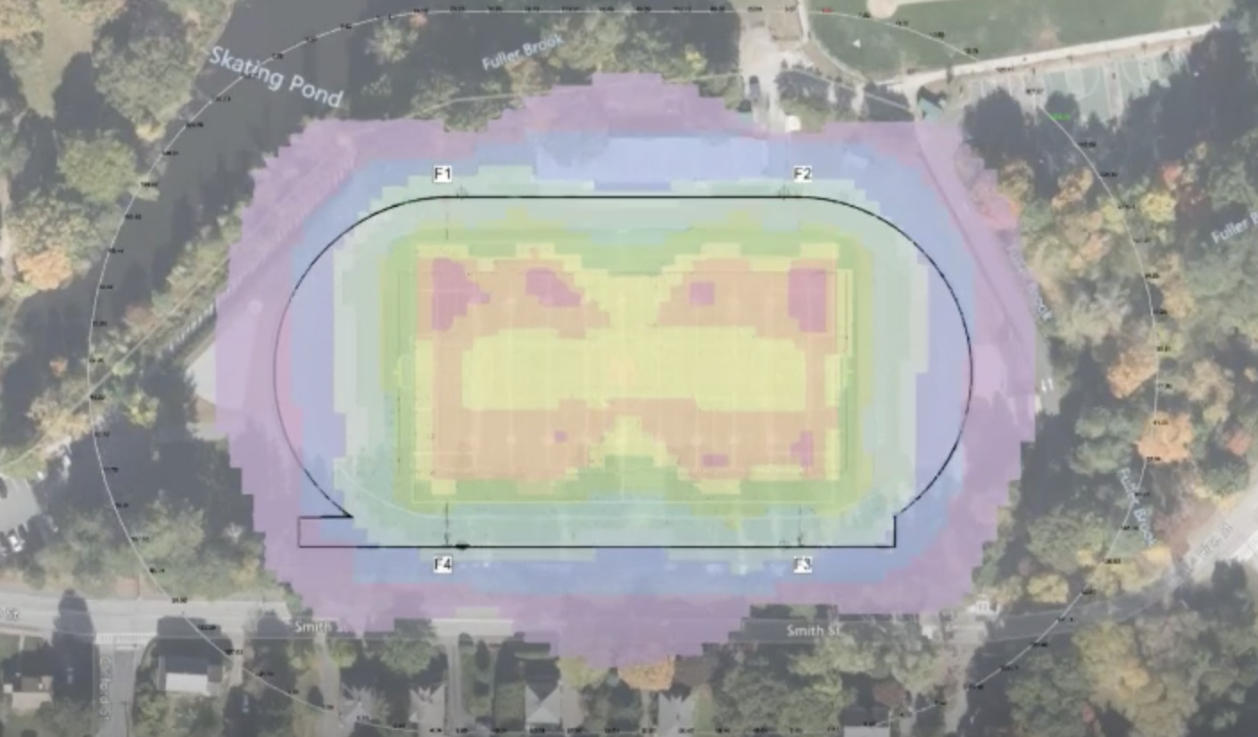 photometric map of field lighting