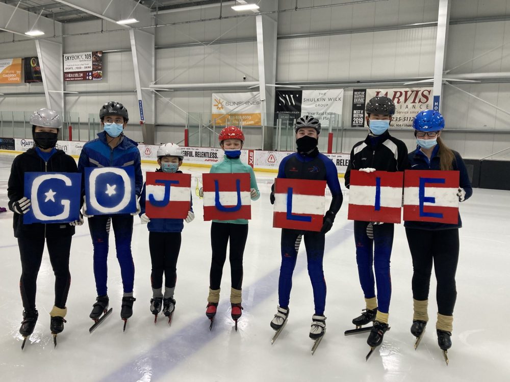 Bay State Speedskaters cheer on Olympian Julie Letai