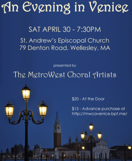 Venice concert in Wellesley