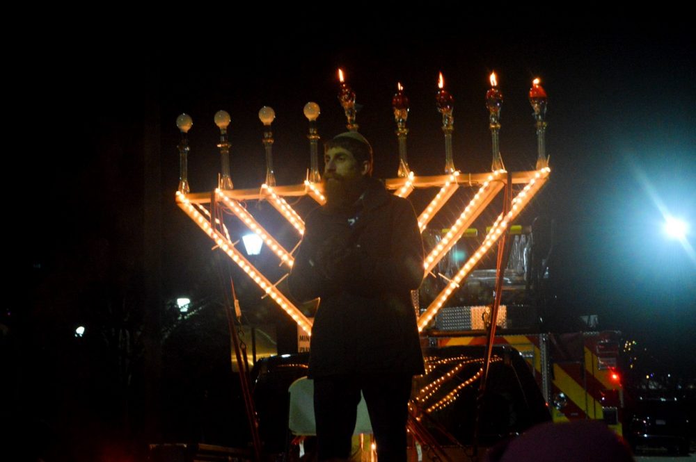 Moshe Bleich menorah lighting